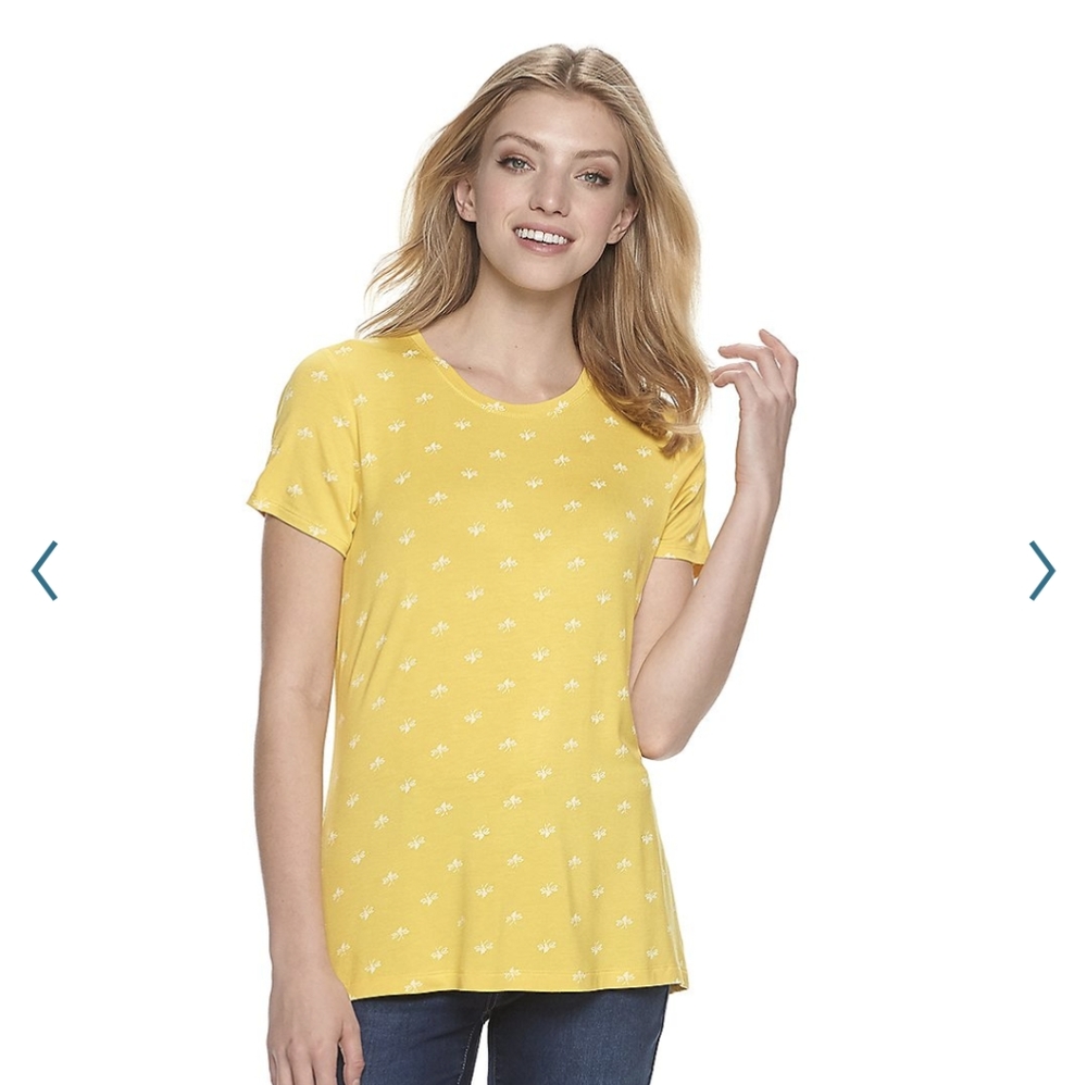 Apt. 9 Crew Neck Yellow Tee